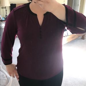 Karl Legerfield Aleena contrast piping blouse